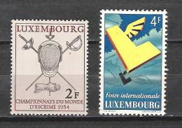 Luxembourg - 1954 - Y&T 482/3 - Neuf * - Neufs