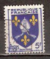 Timbre France Y&T N°1005 (03) Obl.  Armoirie De Saintonge.  5 F. Outremer Et Jaune. Cote 0,15 € - 1941-66 Stemmi E Stendardi