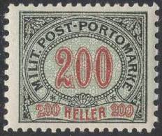 AUSTRIA - BOSNIA - 200 H - PORTO - Mi.13 - Perf  L 12½ : 10½  -  RARE - **MNH - 1904 - EXELENT - Ongebruikt