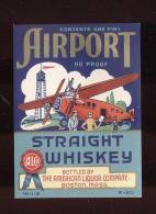 Etiquette De   Whisky   -  Airport  -  Boston  USA  (Thème Avion) - Whisky