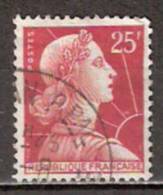 Timbre France Y&T N°1011C (02) Obl.  Marianne De Muller.  25 F. Rouge. Cote 0,15 € - 1955-1961 Marianne De Muller