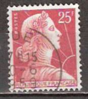 Timbre France Y&T N°1011C (04) Obl.  Marianne De Muller.  25 F. Rouge. Cote 0,15 € - 1955-1961 Marianne Of Muller