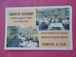 - South Carolina > Sumter  Manhattan Restaurant Linen= ===  ===  ==ref  820 - Sumter