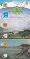 île Saint Martin Island, 3 Cartes: Satellite 60U, + Vues, See-side Views, NAF 17.35 Et 29.60 - Antillas (Nerlandesas)