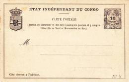 Congo Belge - Entier Carte CP 4 - 10 Centimes Palmier - Stationery Ganzsache - Entiers Postaux
