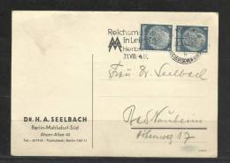 TOP!! DEUTSCHES REICH * KARTE VON BERLIN NACH BAD NAUHEIM * 1942 **!! - Other & Unclassified