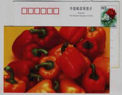 China 2000 Vegetable Sweet Pepper Postal Stationery Card - Vegetables