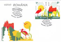 EUROPA,CEPT, 2012 BIRDS,COVER FDC, ROMANIA - 2012