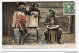 USA , Black American Children :Watermelon/ Pastèque; " Give Us De Rine , Ain´t Goin´ Ter Be No Rine" ; 1901 ; B/TB - Black Americana