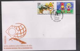 RO) 2012 CUBA, 50 NATIONAL DAY FOR ROAD SAFETY, TOGETHER WE CAN SAVE LIVES, FIRST DAY COVER. - FDC