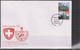 O) 2012 CUBA, 110 ANNIVERSARY OF THE ESTABLISHMENT OF DIPLOMATIC RELATIONS BETWEEN CUBA AND SWITZERLAND, FIRST DAY COVER - FDC