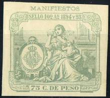 FISCAL  PUERTO RICO  1894-95  Manifiestos 75c. ** - Puerto Rico