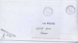 Cachets Manuels--Griffe Horizontale Ou Linéaire Et Cachets Ronds--MENNETOU Sur CHER Sur Enveloppe Pour Le Service Postal - Handstempels