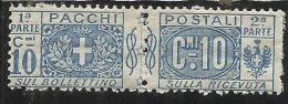 ITALIA REGNO PACCHI POSTALI 1914 - 1922 NODO CENT.10  MNH - Paketmarken