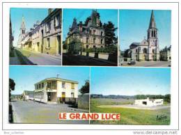 Le Grand Luce, 5 Vues, La Grand-rue, La Mairie, L'église, La Poste, Le Terrain De Sports, Valoire N° 48.203 - Le Grand Luce