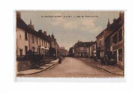 77 LE CHATELET EN BRIE Rue De L'Hotel De Ville, Animée, Colorisée, Ed Labarre, 193? - Le Chatelet En Brie