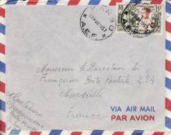Kango (Petit Bureau) > Transit > Libreville Gabon Afrique Colonie Française Lettre Avion > Marseille Marcophilie - Lettres & Documents
