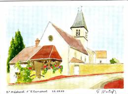 78 ELANCOURT Eglise Saint Medard    Aquarelle De François MESTAYER - Elancourt