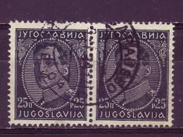 KING ALEXANDER-25 P-DIN-PAIR-T II-POSTMARK-SARAJEVO-BOSNIA AND HERZEGOVINA-YUGOSLAVIA-1931 - Oblitérés