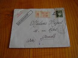 Lettre En FM Recommandée  : Pétain 4.50F Lyon Chargements - Storia Postale