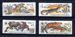 TCHECOSLOVAQUIE 1989, WWF, AMPHIBIENS, 4 Valeurs, Neufs. R402 - Kikkers