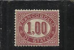 ITALIA REGNO ITALY KINGDOM 1875 CIFRE L.1 MNH BEN CENTRATO - Dienstzegels