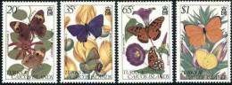 TURKS & CAICOS  Papillons (Yvert  N°571/74 ) ** MNH Perforate - Papillons