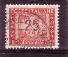 1956/61 (115/l) Segnatasse Filigrana Stelle II Tipo Lire 25 Usato  - Specializzazioni - Taxe