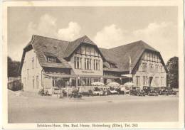 Boizenburg Schützenhaus Belebt Radfahrer Motorrad Oldtimer Parade Oval Bahnpost 9.8.1935 BERLIN - HAMBURG Z 202 - Boizenburg