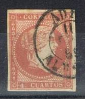 Sello 4 Cuartos Isabel II 1856, Fechador ADRA (Almeria), Num 48 º - Usados