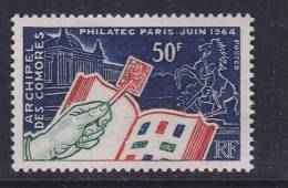 COMORES N°32 50F OUTREMER ROUGE ET VERT PHILATEC EXPOSITION PHILATELIQUE INTERNATIONALE A PARIS NEUF SANS CHARNIERE - Neufs