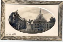 Plauen Vogtland Altmarkt Passepartout Prägedruck Holzrahmen Imitiert 10.1.1910 Gelaufen TOP-Erhaltung Brillant Marke - Plauen
