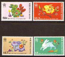 Hong Kong SG529-532 1987 50c-$5 Year Of "Rabbit" MNH - Ungebraucht