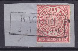 Norddeutsches Postbezirk 1868 Mi. 4   1 Gr On Piece Deluxe RAGUHN Cancel !! - Afgestempeld