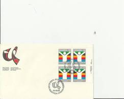 CANADA 1983 . FDC WORLD UNIVERSITY GAMES UNIVERSIADE 83 EDMONTON   W 1 UPPR RIGHT BLOCK OF 4 STS  OF 32 C POSTM. EDMONTO - 1981-1990