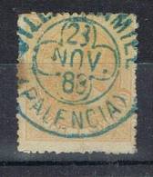 Sello 15 Cts Alfonso XII , Fechador Trebol VILLARRAMIEL (palencia), Edifil 210 º - Used Stamps