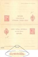 Tarjeta Entero Postal Doble De Alfonso XIII, Pelón, Año 1894, VARIEDAD "ccc" - 1850-1931