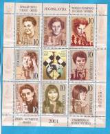 2001 X  3017-24  JUGOSLAVIJA SPORT SCHACH FRAUEN SCHACHWELTMEISTERINNEN MNH - Hojas Y Bloques