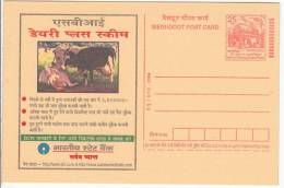 "Dairy Plus Scheme", Cow Animal, Milk, Bank Loan, Computer URL,  Meghdoot Postcard - Vaches