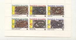 Mint Stamps In Min. Sheet  Snakes 1989  From Bulgaria. - Serpents