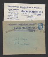 DF / ENVELOPPE ET PAPIER A ENTÊTE / HORTICULTURE ET PEPINIERES RAOIUL MARTIN FILS CARPENTRAS VAUCLUSE 1947 - Agricoltura