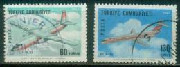 Türkei  1967  Flugzeuge Der Turkish Airlines  (2 Gest. (used))  Mi: 2047-48 (0,50 EUR) - Oblitérés