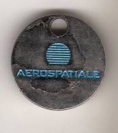 Jeton  De   Caddie  Argenté  AEROSPATIALE  Verso  Vierge - Trolley Token/Shopping Trolley Chip