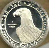 USA UNITED STATES 1 DOLLAR EAGLE EMBLEM FRONT LA OLYMPIC GAME BACK 1983 AG SILVER KM209 READ DESCRIPTION CAREFULLY !!! - Gedenkmünzen