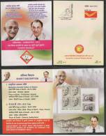 India 2012  Ahimsapex  Mahatma Gandhi  J.R.D. Tata  Aviation Pioneer  Stamp Booklet  # 44566 Inde Indien - Mahatma Gandhi