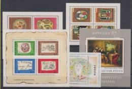 Hungary Art 5 Mini Sheets MNH ** - Unused Stamps