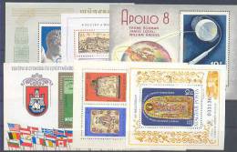 Hungary Cosmos,art,flags 6 Mini Sheets MNH ** - Unused Stamps
