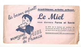 Buvard Miel Les Beaux Enfants Mangent Du Miel De France Le Miel Vous Donnera Force Et Santé - Leche