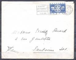 LOT De 2  SEUL Sur   LETTRE  Cachet  De BRUXELLES  Annee 1955   Avec  Timbre  ROTARY INTERNATIONAL   4f Bleu - Storia Postale