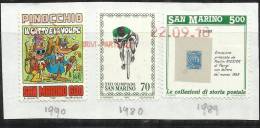 SAN MARINO 1980 1989 1990 OLIMPIADE MOSCA MOSCOW INVITO ALLA FILATELIA COLLODI PINOCCHIO ANNULLO SPECIALE - Used Stamps